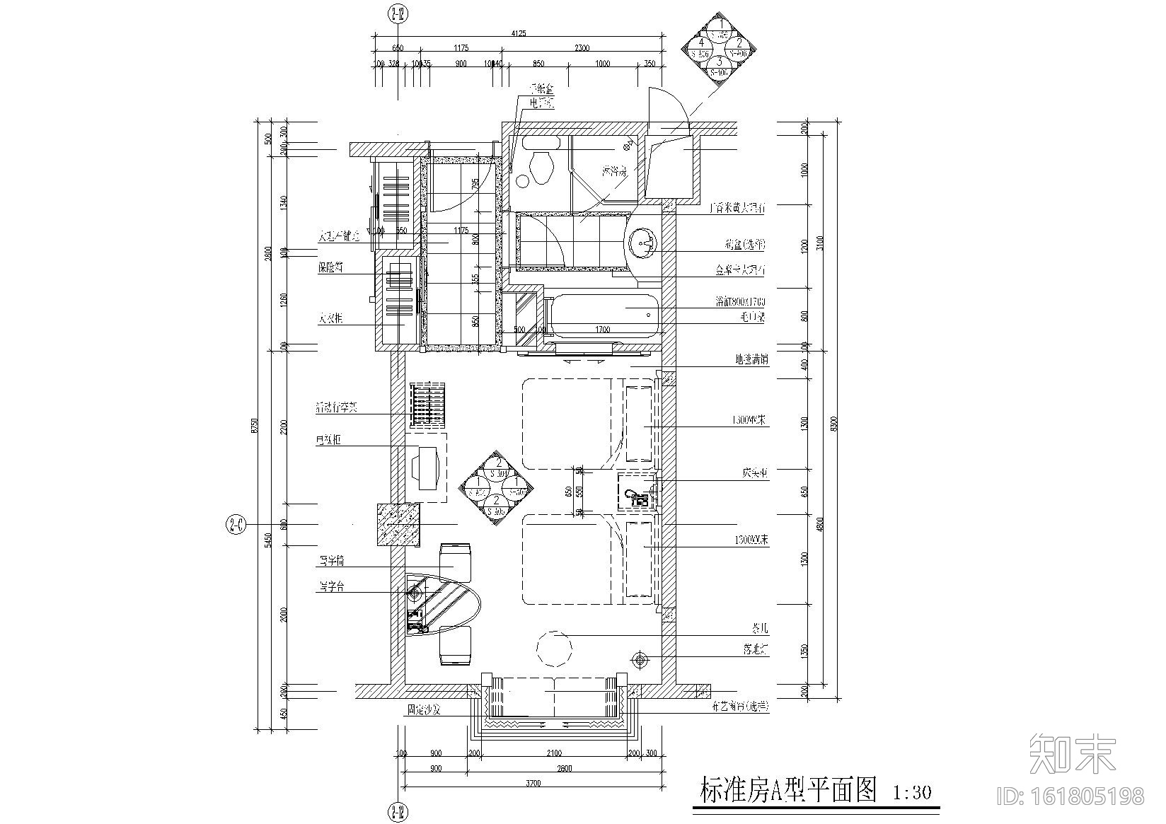 [福建]厦门海滨风五星级酒店室内装饰施工图施工图下载【ID:161805198】