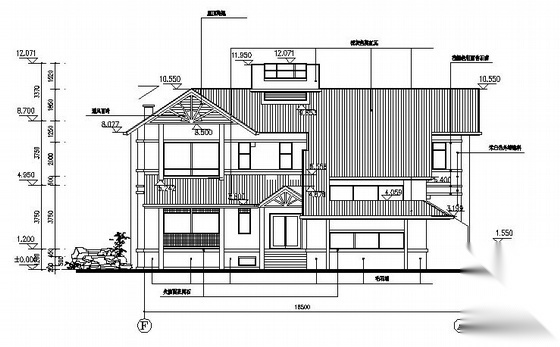 湖南某二层独栋别墅建筑施工图cad施工图下载【ID:149894183】