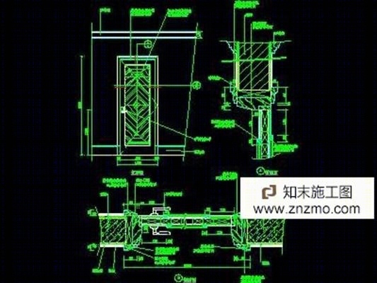 单扇门详图、双扇门详图、木做门套cad施工图下载【ID:36912473】