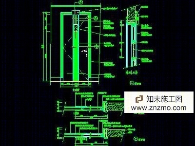 单扇门详图、双扇门详图、木做门套cad施工图下载【ID:36912473】