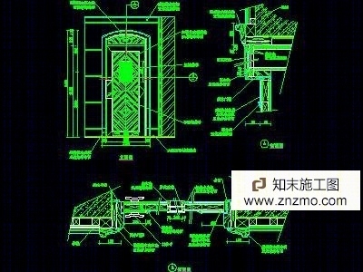 单扇门详图、双扇门详图、木做门套cad施工图下载【ID:36912473】