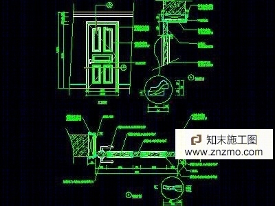 单扇门详图、双扇门详图、木做门套cad施工图下载【ID:36912473】