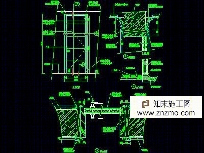 单扇门详图、双扇门详图、木做门套cad施工图下载【ID:36912473】