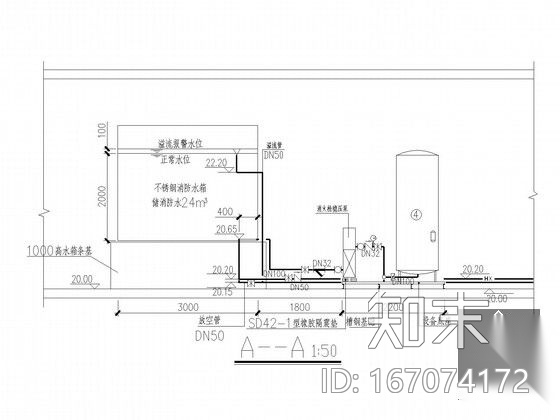 [贵州]国际会议中心建筑给排水图纸（大空间灭火施工图下载【ID:167074172】