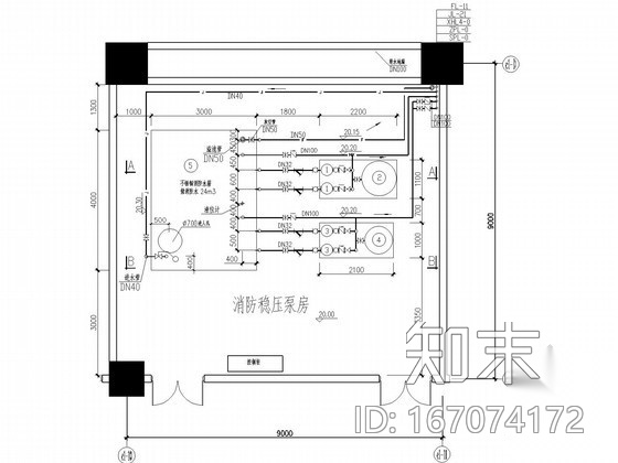 [贵州]国际会议中心建筑给排水图纸（大空间灭火施工图下载【ID:167074172】