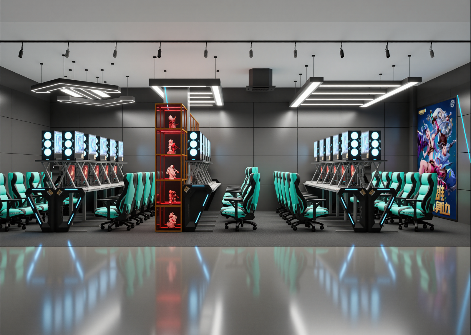 现代网吧网咖3D模型下载【ID:1215198050】