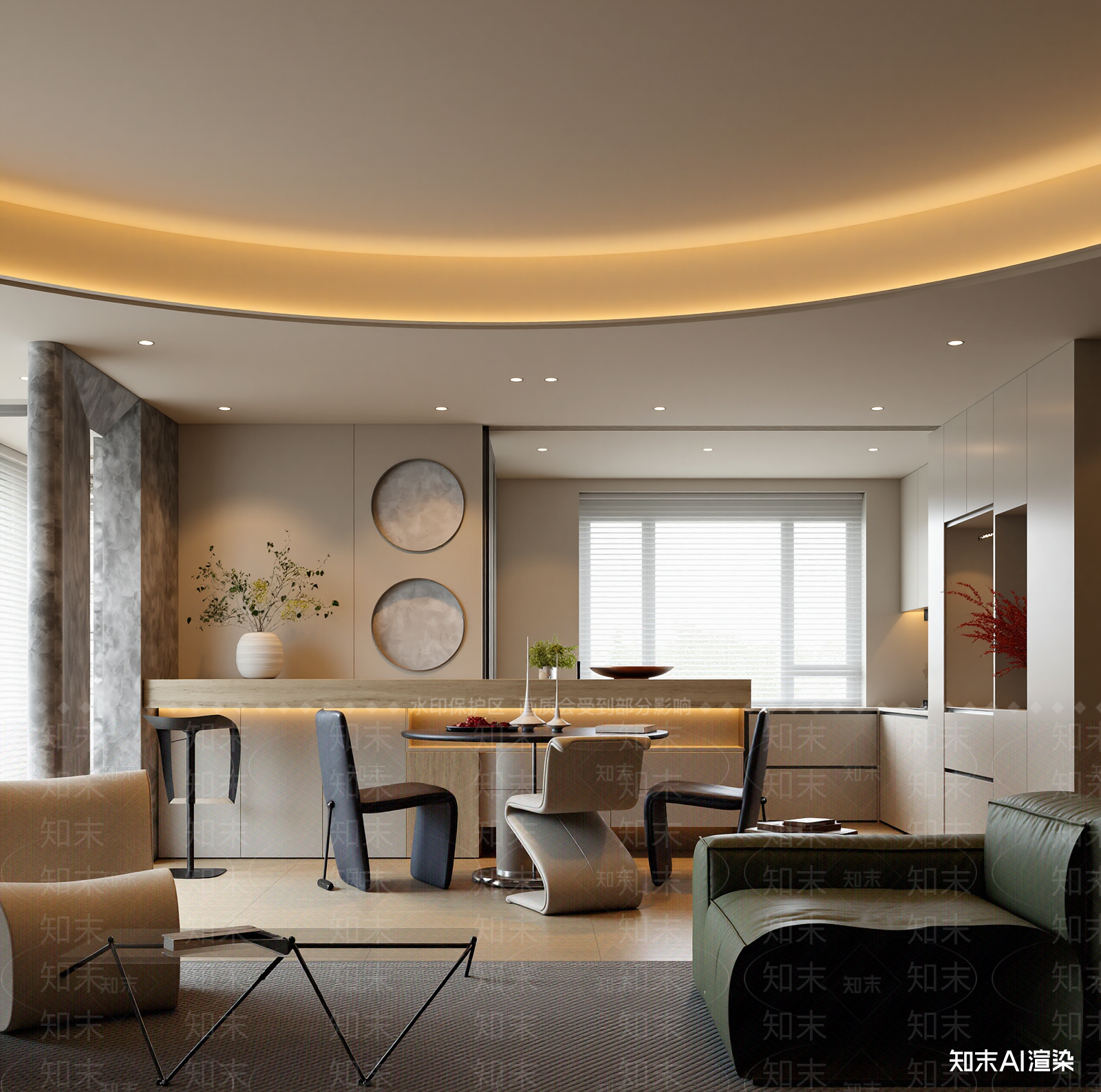 现代客餐厅3D模型下载【ID:1221471007】
