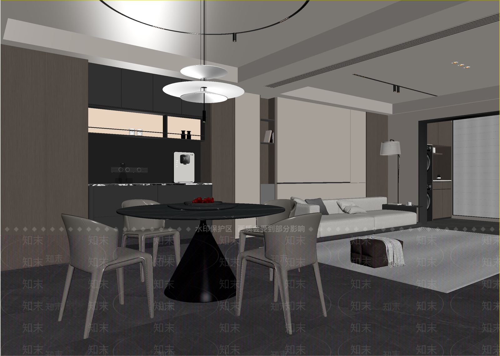 现代客餐厅3D模型下载【ID:1215162878】