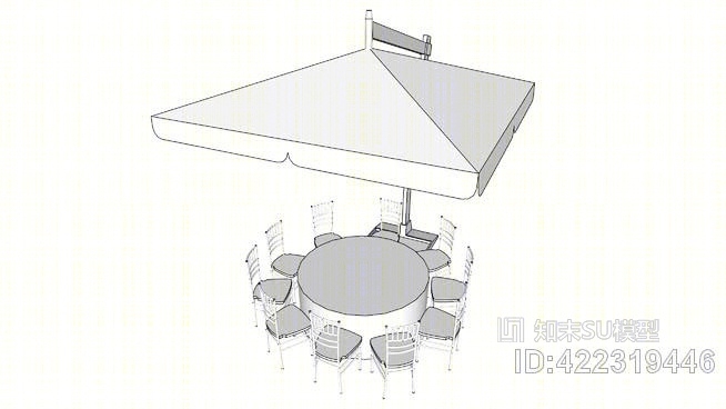 10pax庭院伞withSU模型下载【ID:422319446】