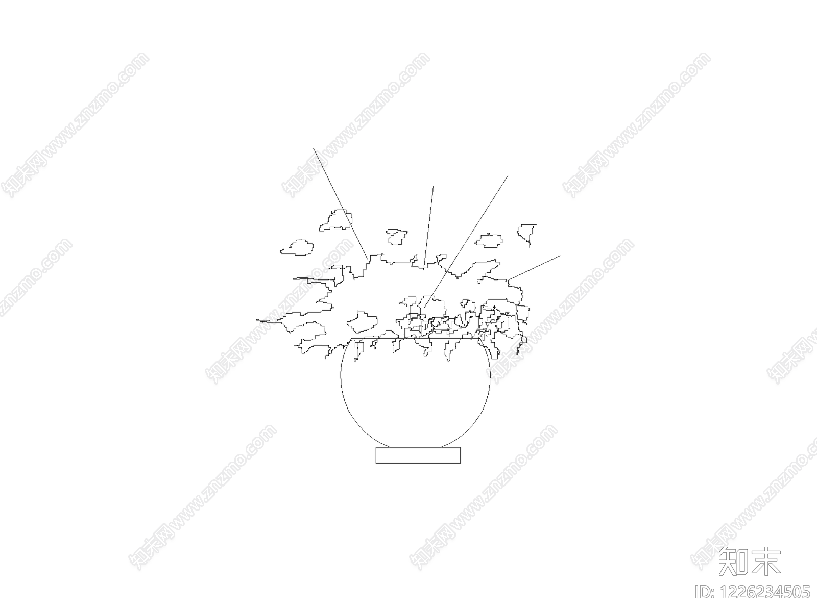 现代灌木种植CAD图纸