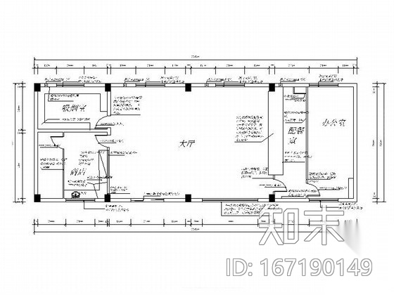 197㎡职工食堂室内装修图cad施工图下载【ID:167190149】