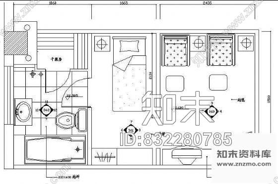 图块/节点VIP房平面图cad施工图下载【ID:832280785】