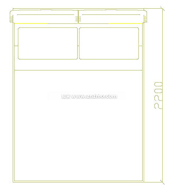 双人床cad施工图下载【ID:175342104】