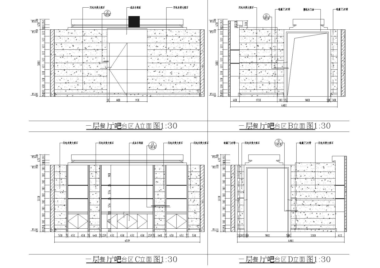 [上海]朗庭上郡会所空间室内装饰设计施工图cad施工图下载【ID:160708189】