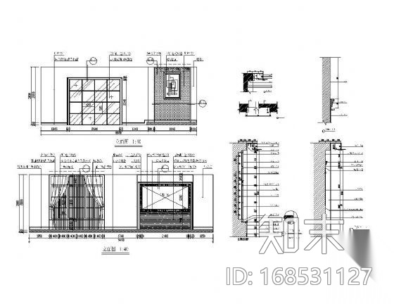 专卖店墙面装修详图Ⅱcad施工图下载【ID:168531127】