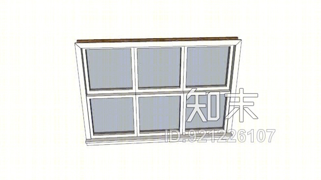 三扇双层窗玻璃。SU模型下载【ID:921226107】