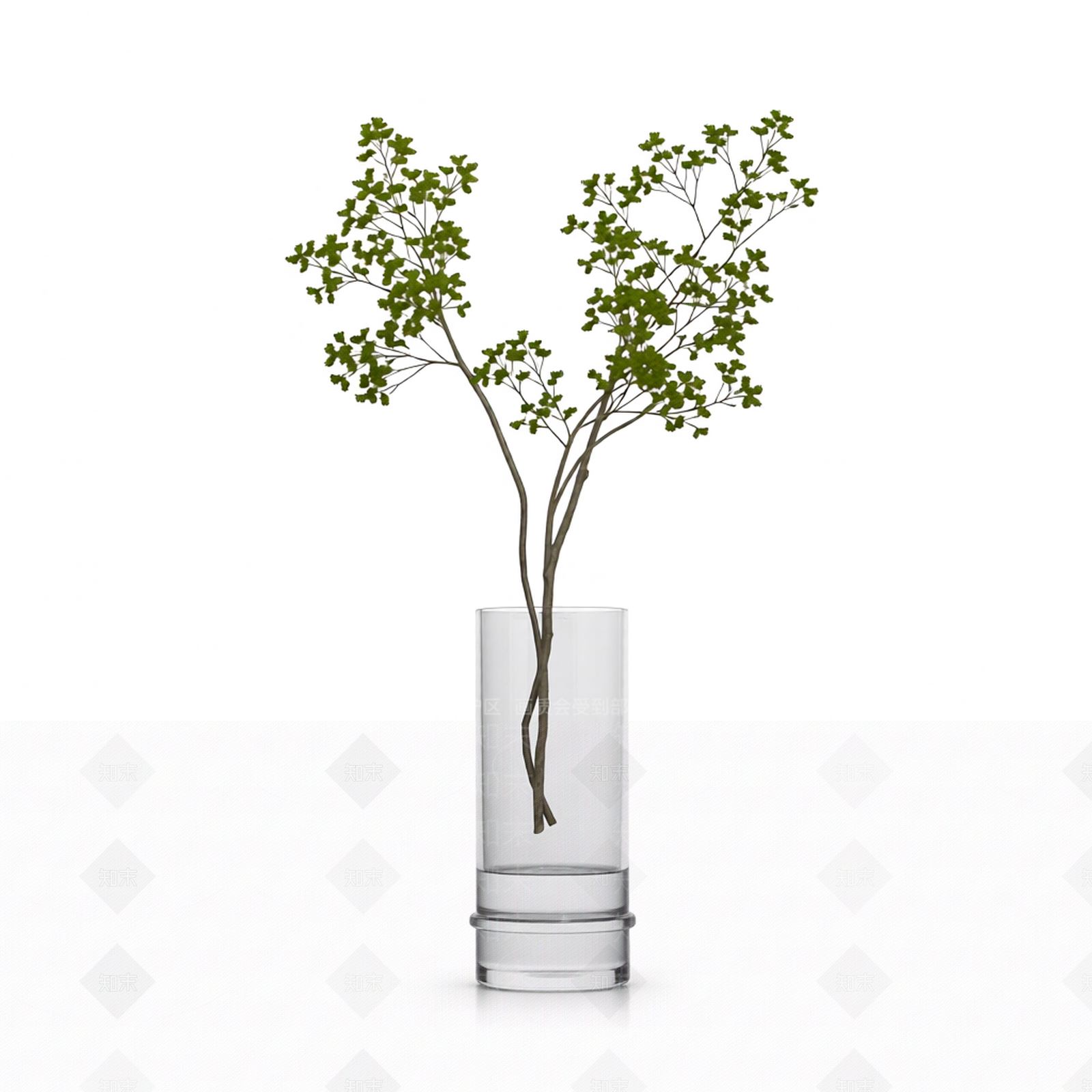 透明花瓶盆栽3D模型下载【ID:1206197361】