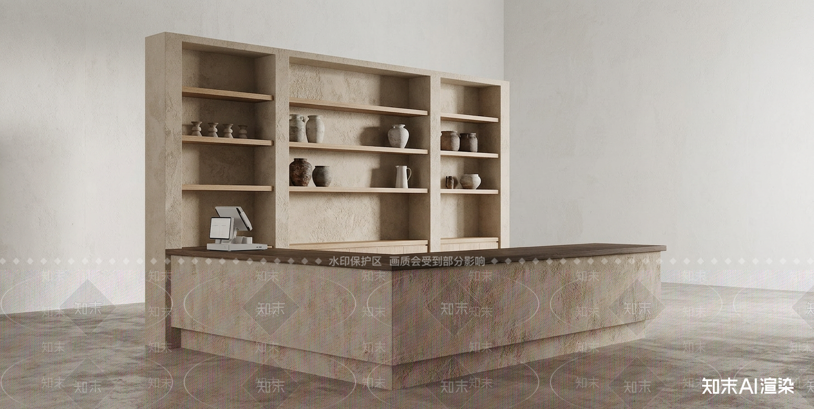 吧台柜体前台3D模型下载【ID:1227506144】