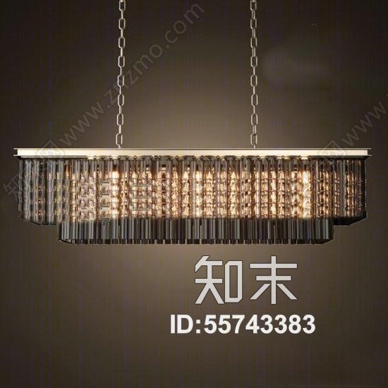 现代水晶吊灯3D模型下载【ID:55743383】