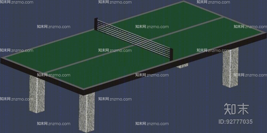 灰色大理石乒乓球桌3D模型下载【ID:92777035】