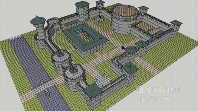 艺术风格建筑SU模型下载【ID:818021488】