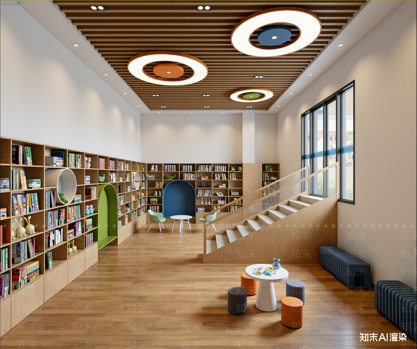 现代图书馆3D模型下载【ID:1213923323】