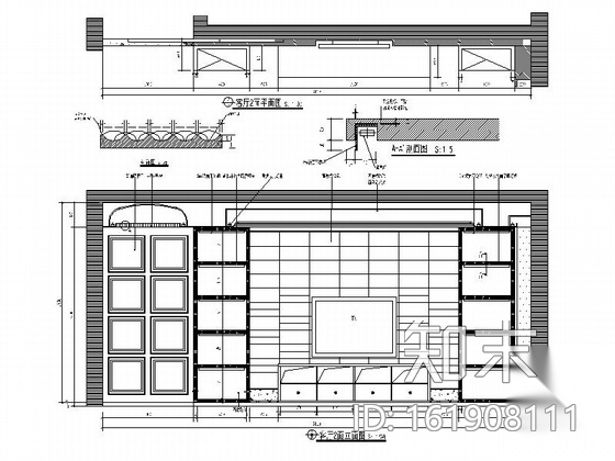 某公馆三居室内装修图cad施工图下载【ID:161908111】