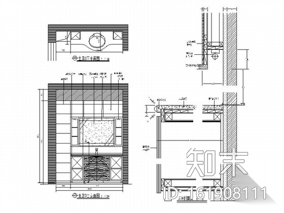 某公馆三居室内装修图cad施工图下载【ID:161908111】