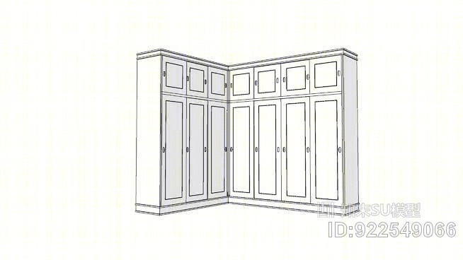 衣柜7门（8个单元格）SU模型下载【ID:922549066】