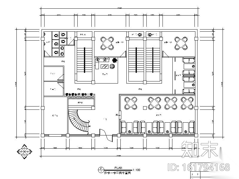 雅致茶楼室内装修图cad施工图下载【ID:161794168】