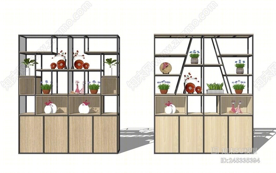 装饰柜SU模型下载【ID:245335394】