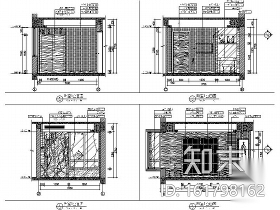 [武汉]主题花园新中式三居室B1样板间装修施工图（含效果...cad施工图下载【ID:161798162】