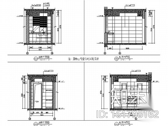 [武汉]主题花园新中式三居室B1样板间装修施工图（含效果...cad施工图下载【ID:161798162】