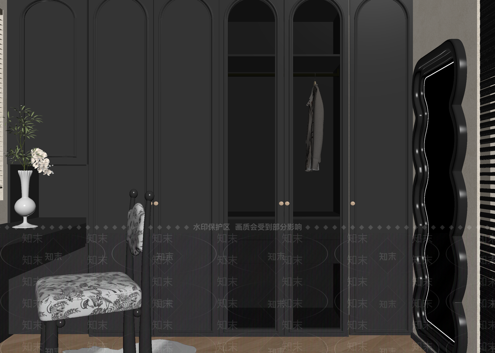 法式衣帽间3D模型下载【ID:1215137654】