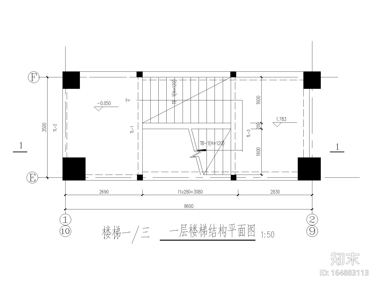 6层框架结构cad施工图下载【ID:164883113】