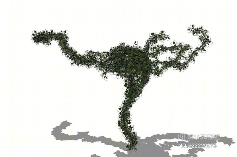 藤蔓爬墙植物SU模型下载【ID:622229973】