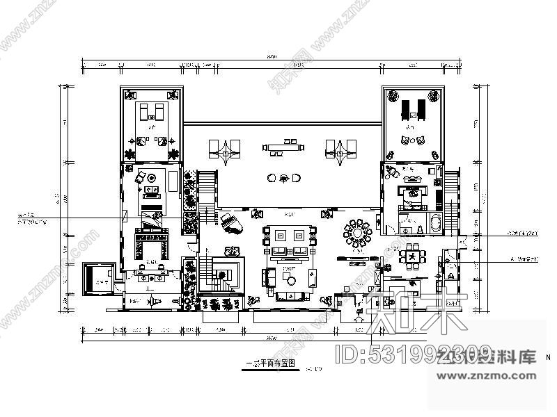 施工图某豪华别墅局部一层装修图施工图下载【ID:531992309】