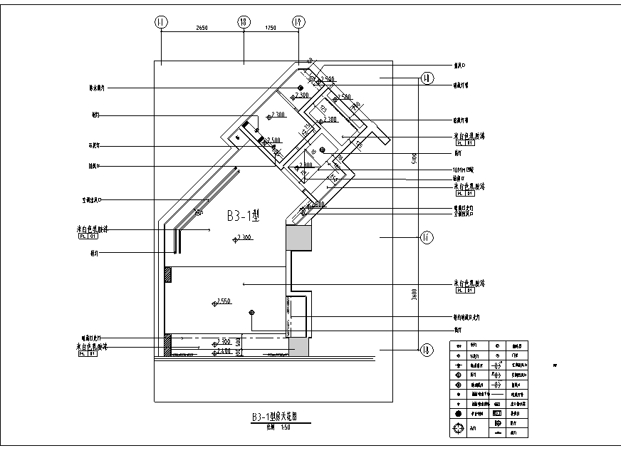 上海礼顿国际公寓B3-1型样板间室内设计施工图cad施工图下载【ID:160495184】