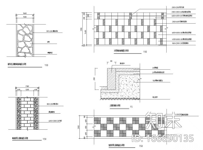 [浙江]某市江边道路沿江绿地公园全套施工图.cad施工图下载【ID:166690135】