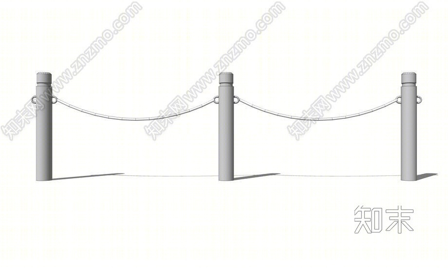铁索栏杆SU模型下载【ID:149548115】