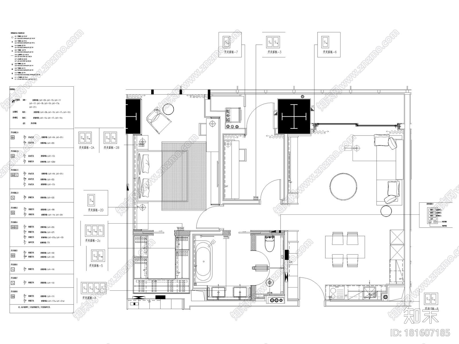 [深圳]华润73㎡现代公寓样板间装修​施工图施工图下载【ID:181607185】