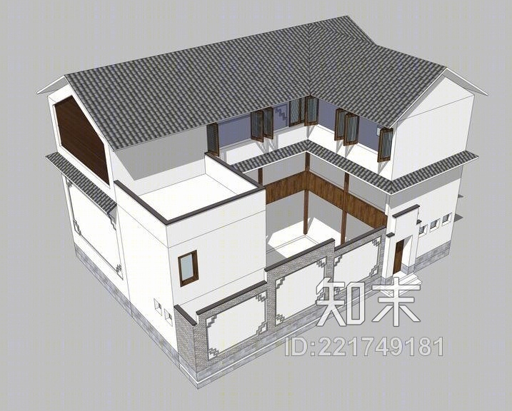 白族农家院SU模型下载【ID:221749181】
