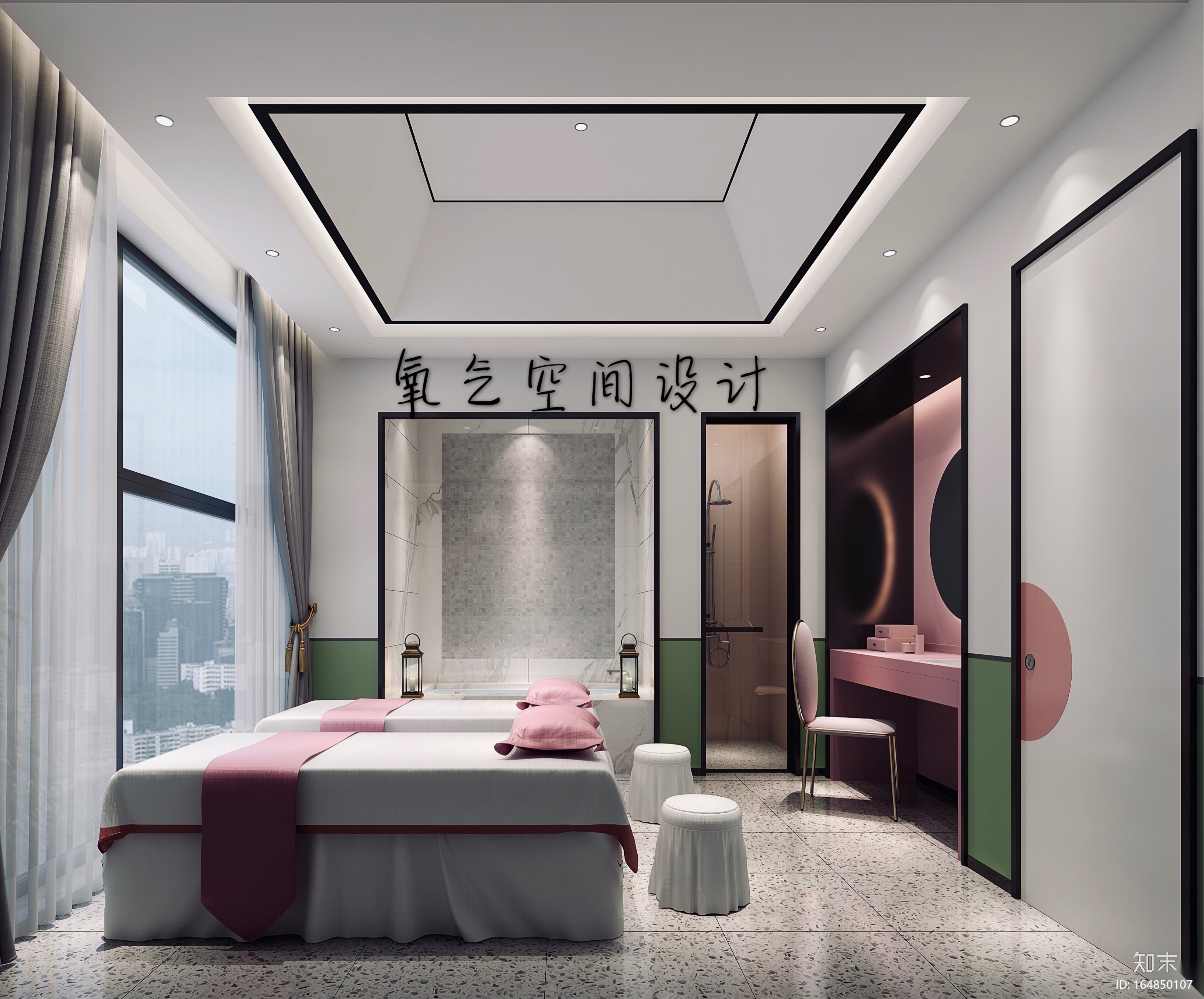 肌肤研究所室内装修CAD施工图+高清效果图cad施工图下载【ID:164850107】