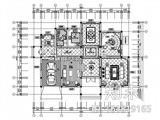 [合肥]简欧温馨4居室2层中型别墅室内设计施工图cad施工图下载【ID:161819165】