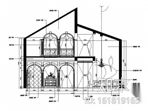 [合肥]简欧温馨4居室2层中型别墅室内设计施工图cad施工图下载【ID:161819165】