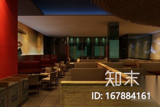 [济南]温雅清新高档特色餐厅装修施工图（含效果）施工图下载【ID:167884161】