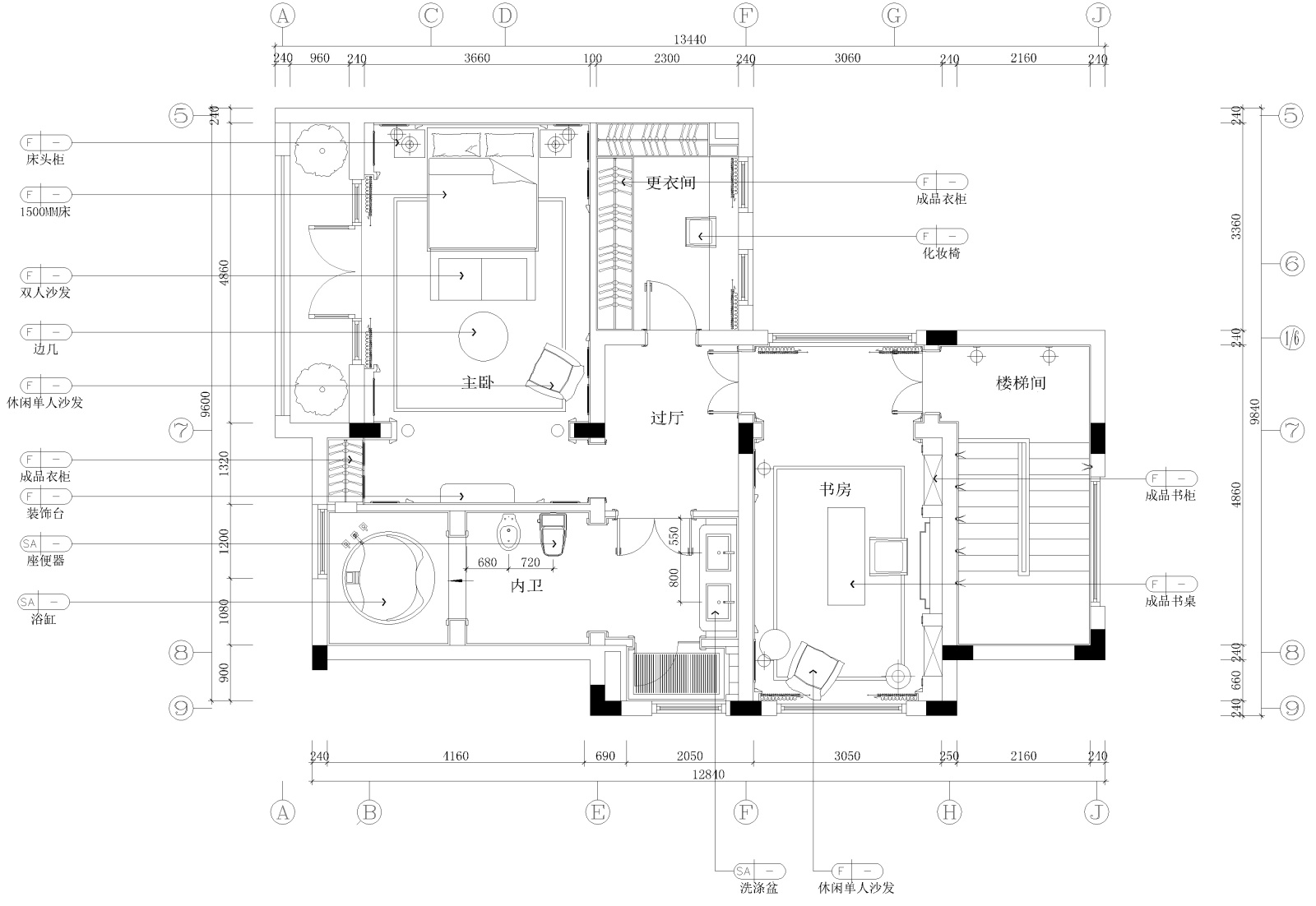 [上海]欧式风格三层双拼别墅施工图设计（附3D模型+效果...cad施工图下载【ID:160494171】