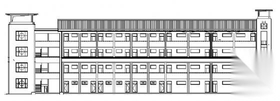 某四层教学楼建筑施工图cad施工图下载【ID:151563155】