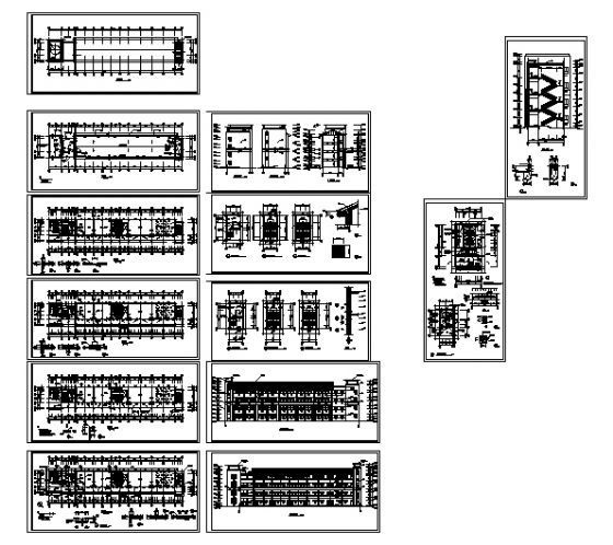 某四层教学楼建筑施工图cad施工图下载【ID:151563155】