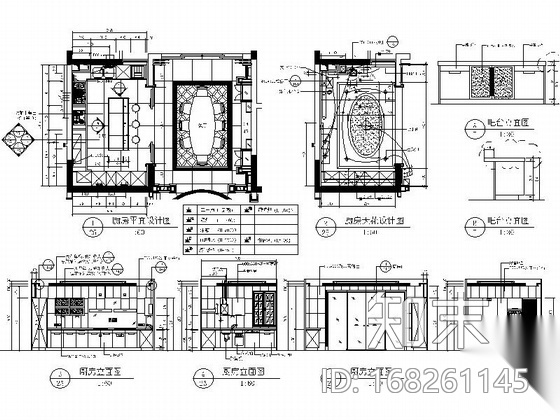 400㎡欧式新古典豪华大户四居室样板房施工图（含实景）cad施工图下载【ID:168261145】